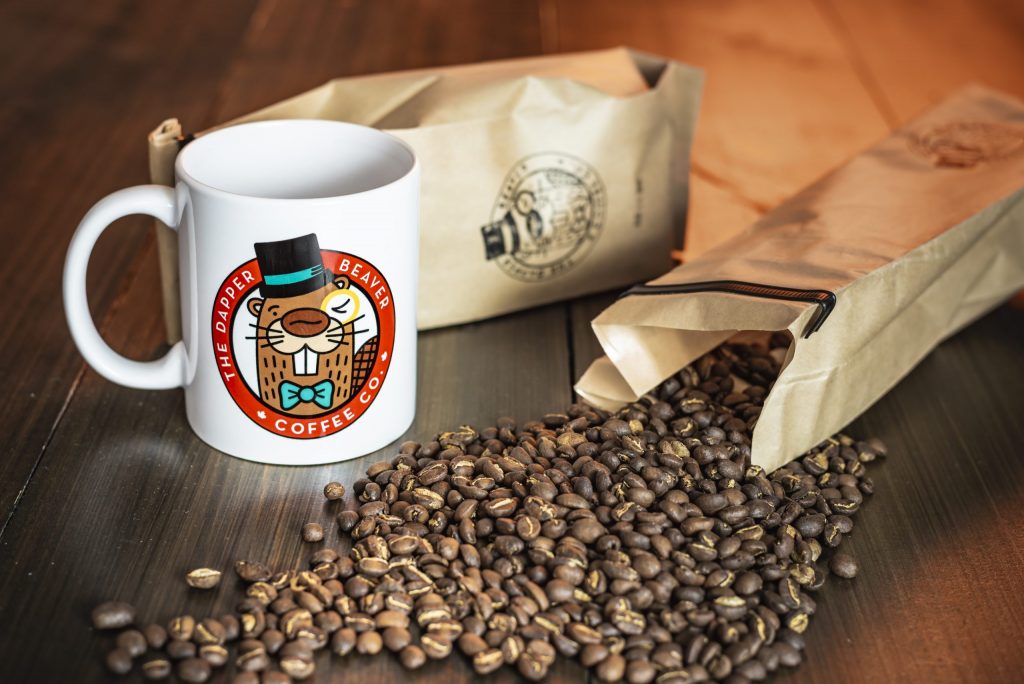 Dapper Beaver coffee and coffee mug
