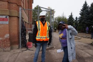 SCRs Helgi Thorvaldson and Marlene Lutas volunteer at the Engineering Day of Caring at e4c.