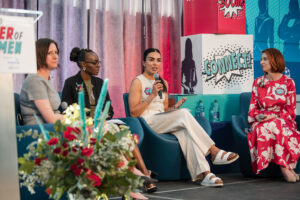 Panel of women speaking at the women united event power of women 2023