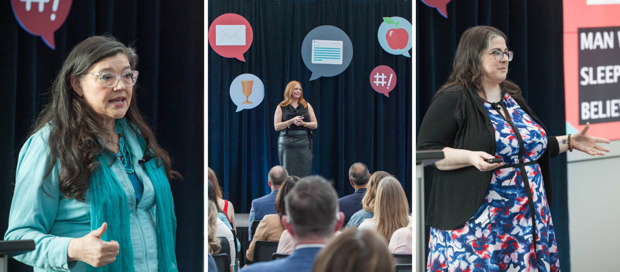 Matricia Bauer, Brandi Gruninger, and Tanaura Seon speaking at Women United’s event, MindFULL: A Candid Conversation on Women’s Mental Health