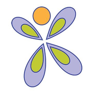 Centre for Family Literacy logo featuring a stylized figure composed of teardrop-shaped elements in blue, green, and purple, arranged to form a person with outstretched arms, symbolizing growth and learning, centered within a circular design.