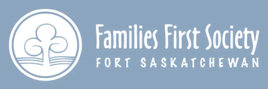 Families First Society logo featuring a stylized heart formed by two interlocking figures in blue and green, symbolizing family unity and support, accompanied by the organization's name in bold, uppercase letters.