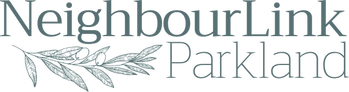 NeighbourLink Parkland logo featuring the organization's name in bold, uppercase letters, accompanied by a stylized design symbolizing community support and compassion.
