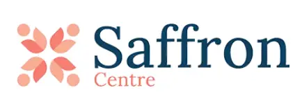 Saffron Centre logo featuring a stylized design symbolizing hope and healing, accompanied by the organization's name in a clean, modern font.