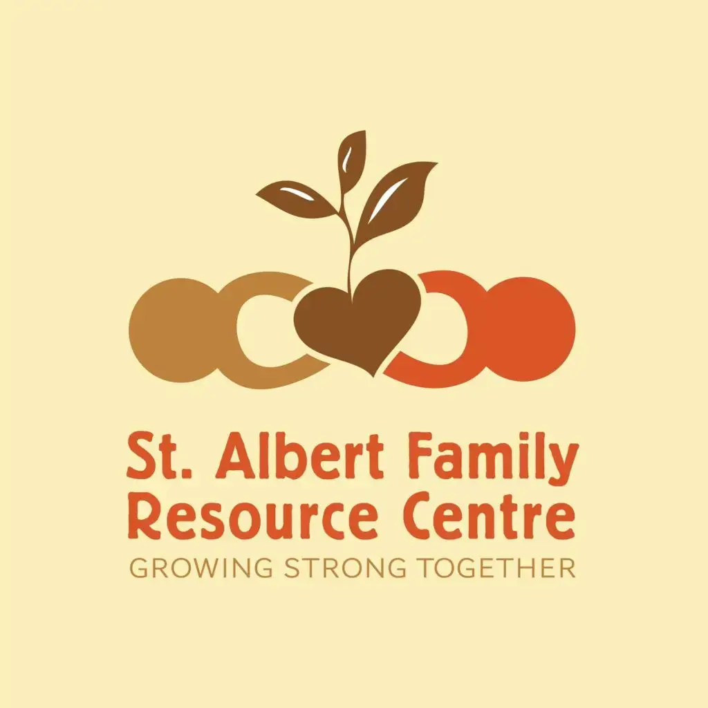 St. Albert Family Resource Centre logo featuring the organization's name in bold, uppercase letters, accompanied by a stylized design symbolizing community support and family unity.