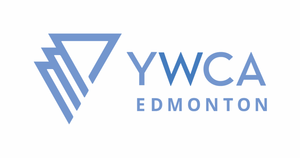 YWCA Edmonton logo featuring three open triangles arranged to form a stylized 'Y' shape, symbolizing openness, inclusivity, and the balance of mind, body, and spirit, accompanied by the organization's name in bold, uppercase letters.